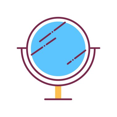 Makyaj ayna renk çizgisi simgesi. Güzellik salonu tabelası. Web sayfası, mobil uygulama, promosyon için Pictogram.