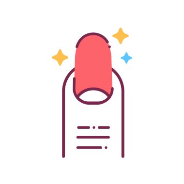Manikür renk çizgisi simgesi. Tırnak servisi. Güzellik endüstrisi. Web sayfası için Pictogram, promo.