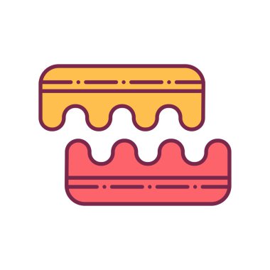 Pedikür renk çizgisi simgesi için toe ayırıcı. Tırnak servisi. Güzellik endüstrisi. Web sayfası için Pictogram, promo.