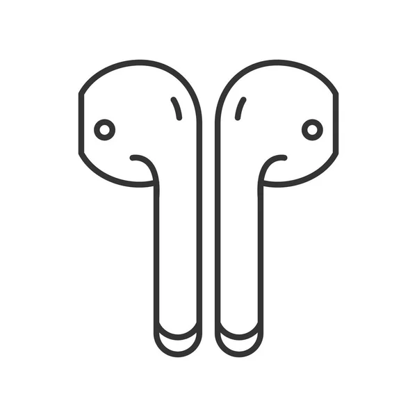 Beyaz kulaklıklar renk çizgisi simgesi. Kablosuz kulaklıklar. Web sayfası, mobil uygulama, promosyon için Pictogram. Ui Ux Gui tasarım elemanı.