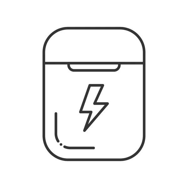 Opladen witte doos voor draadloze koptelefoon kleur lijn icoon. Elektrisch batterij-element. Pictogram voor webpagina, mobiele app, promo. UI UX gui design element. — Stockvector