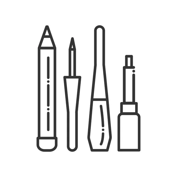 Kollektion Eyeliner Black Line Symbol. Zeichen dekorativer Kosmetik. Schönheitsindustrie. professionelles GesichtsMake-up. Piktogramm für Webseite, mobile App, Promo. ui ux gui Gestaltungselement. — Stockvektor