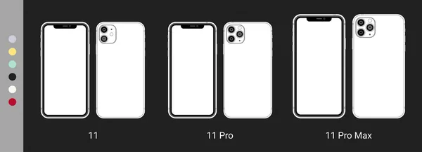 Yeni Iphone 11 Pro Max düz grafik illüstrasyon.