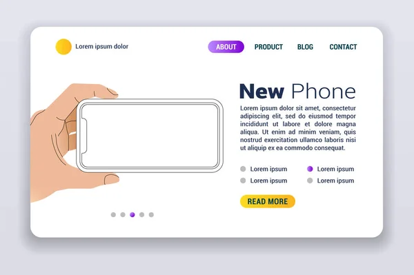 Yeni İphone 11 vektör düz web pankartı. Akıllı telefon arka planda izole edilmiş çerçevesiz boş ekran oluşturur.