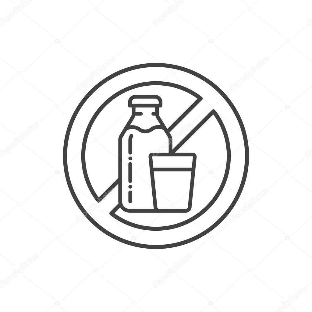 Lactose free line color icon. Allergenic ingredient. Food intolerance. Vegetarian product. Sign for web page, mobile app, button, logo.