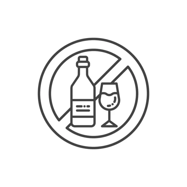 Піктограма кольору лінії алергії на алкоголь. Нетерпимість до напоїв. Не алкоголь, тверезий. Здоровий спосіб життя. Підписка на веб-сторінку, мобільний додаток, кнопка, логотип . — стоковий вектор