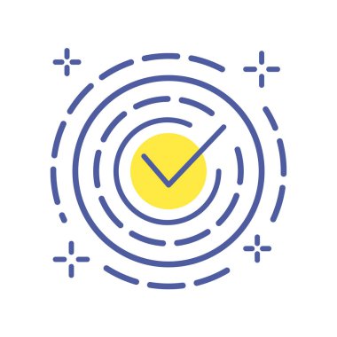 Onaylanmış renk çizgisi simgesi. Başarılı kontrol konsepti. Anlaşma, onaylama unsuru. Web sayfasını imzala, mobil uygulama. Vektör izole nesne.