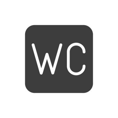 WC siyah kabartma simgesi. Uniseks tuvaleti. Kamu navigasyonu. Web sayfası için piktogram, mobil uygulama, tanıtım. UI UX GUI tasarım elemanı. Düzenlenebilir vuruş