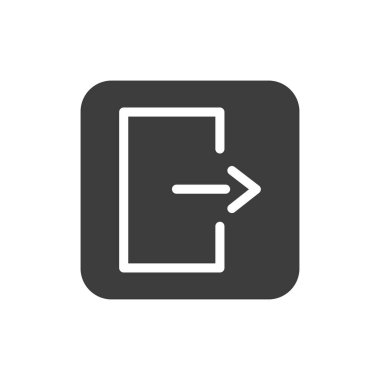 Acil çıkış siyah kabartma simgesi. Kamu navigasyonu. Web sayfası için piktogram, mobil uygulama, tanıtım. UI UX GUI tasarım elemanı. Düzenlenebilir vuruş