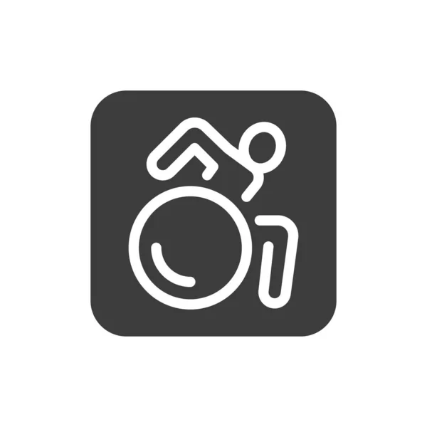 Wheelchair Person Black Glyph Icon Public Navigation Pictogram Web Page — Stock Vector