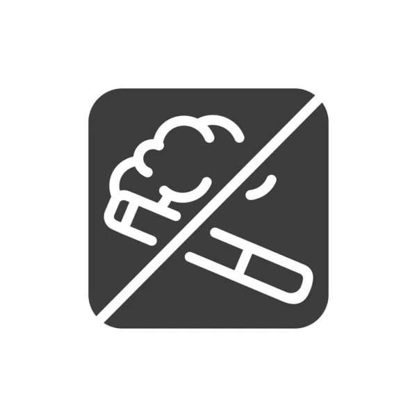 Дымящегося Черного Знака Запретный Знак Пиктограмма Веб Страницы Мобильного Приложения — стоковый вектор