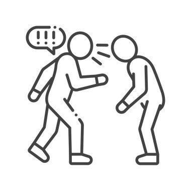 Sözlü zorbalık siyah çizgi ikonu. Taciz, sosyal taciz ve şiddet. Web sayfası, mobil uygulama, düğme, logo için imza. Düzenlenebilir vuruş.