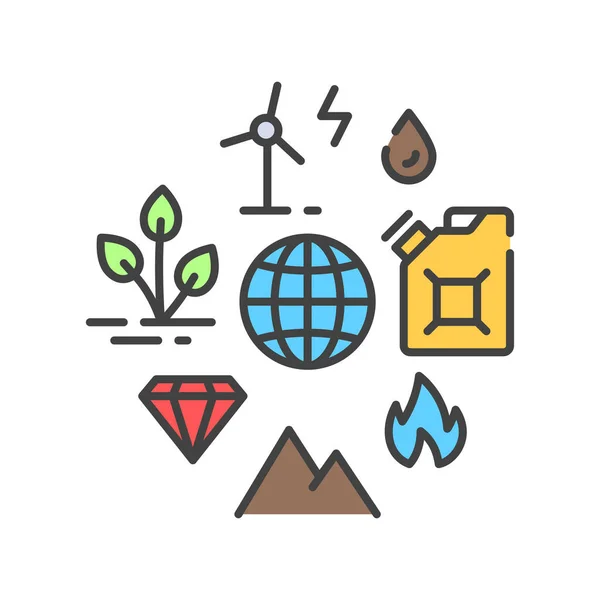 Ікона Кольору Природних Ресурсів Підпишіть Веб Сторінки Додаток Gui Елемент — стоковий вектор