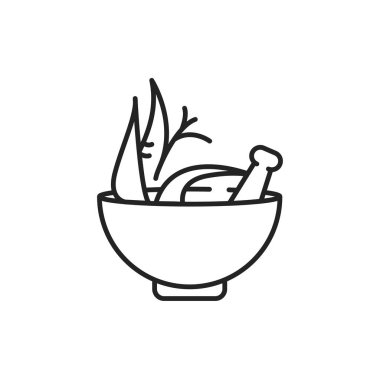 Ashwagandha kase kuru kök şifalı bitki çizgisi siyah ikon. Asya 'dan alternatif tıp. Web sayfası, mobil uygulama, düğme, logo için imza. Düzenlenebilir vuruş