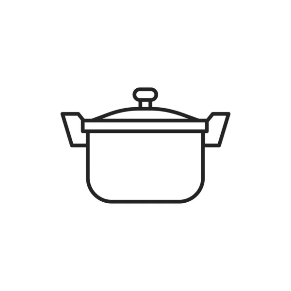 Saucepan Ginseng Soup Line Black Icon Korean Food Sign Web — Stock Vector