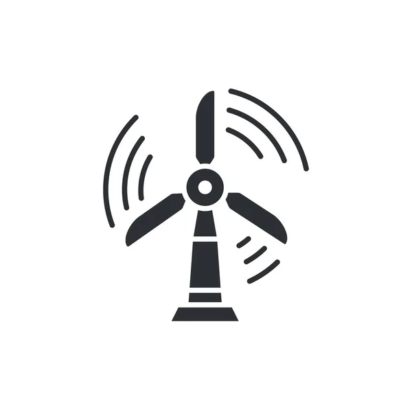 Icône Glyphe Éolienne Noire Symbole Technologie Verte Pictogramme Vectoriel Énergie — Image vectorielle