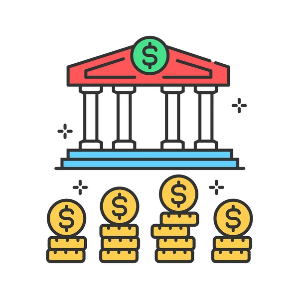 Icône Ligne Couleur Budgétaire Rapport États Financiers Comptabilité Comptabilité Pictogramme — Image vectorielle