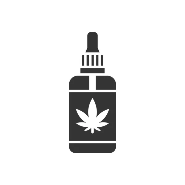 Cbd Olja Cannabis Extrakt Svart Glyf Ikon Narkotisk Substans Alternativ — Stock vektor
