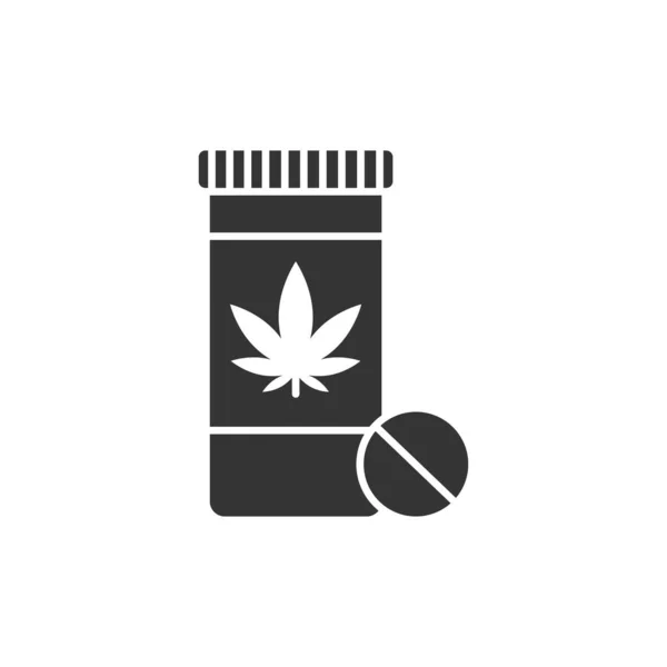 Píldora Botella Marihuana Icono Glifo Negro Sustancia Narcótica Cbd Alternativa — Archivo Imágenes Vectoriales