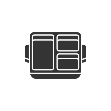 Yeniden kullanılabilir beslenme çantası simgesi. Yiyecek depolamak için metal ürün konteynırı. Sıfır israf yaşam tarzı. Çevre dostu. Web sitesi, uygulama, tanıtım için imzala. UI UX Arayüz tasarım ögesi.