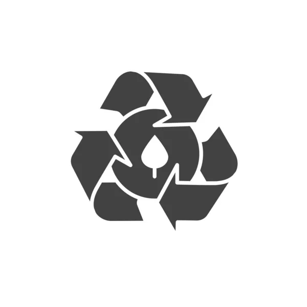 Recycelte Materialien Schwarzes Glyph Symbol Umweltfreundliches Zeichen Bio Kosmetik Lebensstil — Stockvektor