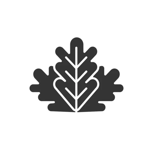 Герб Залишає Чорний Символ Гліфу Знак Салату Природна Рослинність Здорова — стоковий вектор