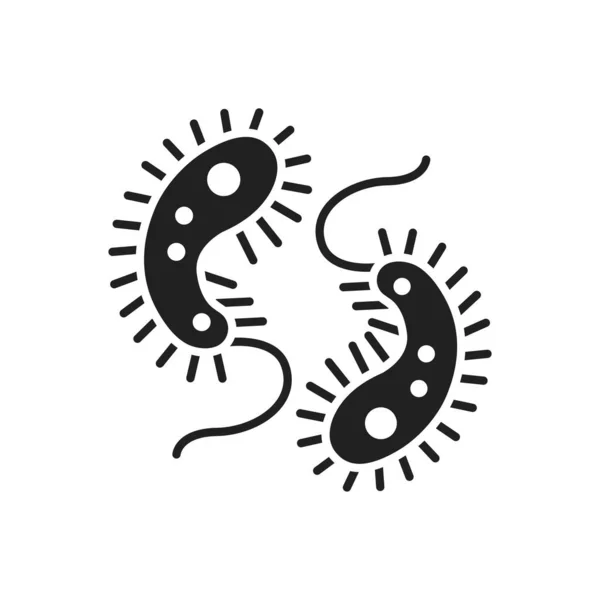Icona Del Glifo Nero Virus Infezioni Respiratorie Batteri Segno Del — Vettoriale Stock