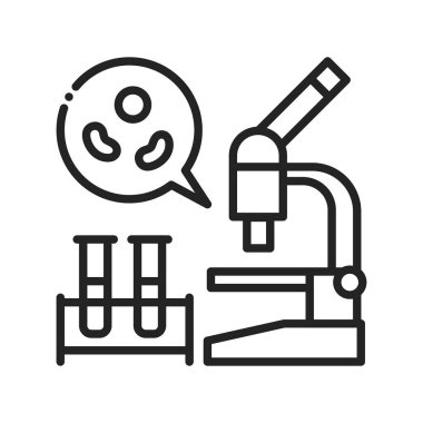 Kan testi siyah çizgi simgesi. Tıbbi ve bilimsel kavram. Laboratuvar teşhisi. İnternet için piktogram, mobil uygulama, tanıtım. UI UX tasarım elemanı. Düzenlenebilir vuruş