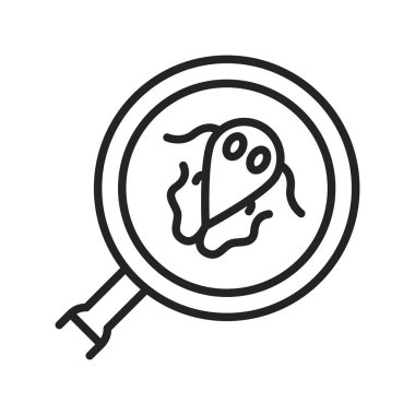 Giardiasis siyah çizgi simgesini kontrol et. Tıbbi muayene konsepti. İnternet için piktogram, mobil uygulama, tanıtım. UI UX tasarım elemanı. Düzenlenebilir vuruş