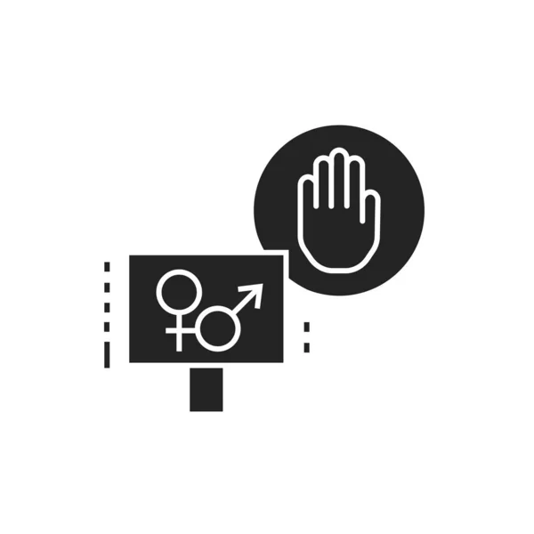 性感迷人的黑色图标 女权运动 社会抗议 移动应用程序 弹药的象形文字 — 图库矢量图片