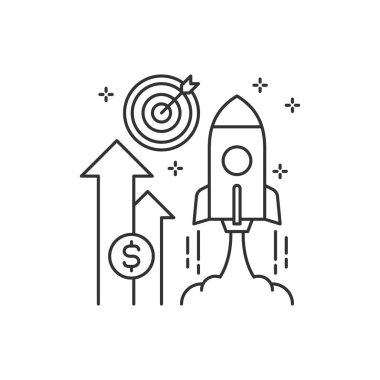 Yeni bir iş projesi başlat, siyah çizgi simgesi. Geliştirme süreci. Yenilik ürünü, yaratıcı fikir. Web sayfasını imzala, uygulama. UI UX GUI tasarım elemanı. Düzenlenebilir vuruş.