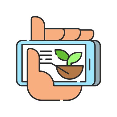 Bitki yönetimi renk çizgisi simgesi. Akıllı çiftlik. Web sayfasını imzala, uygulama. UI UX GUI tasarım elemanı. Düzenlenebilir vuruş.