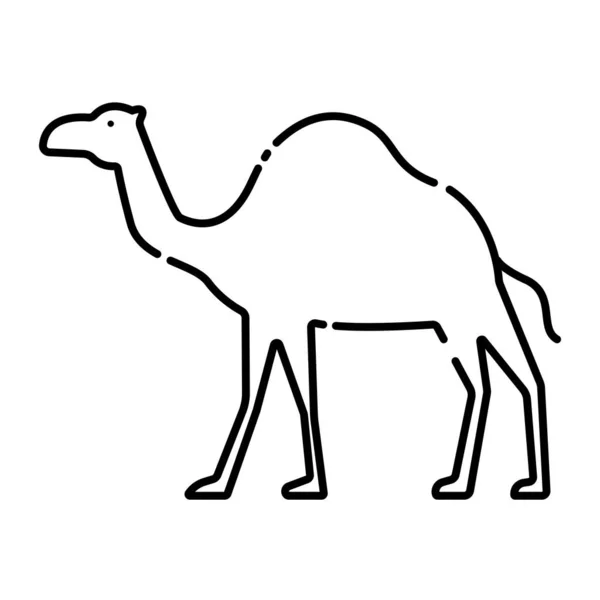 Camel Zwarte Lijn Pictogram Pictogram Voor Webpagina Mobiele App Promo — Stockvector