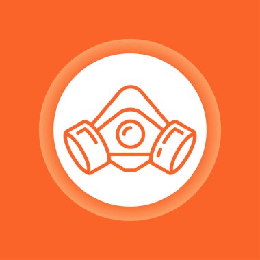Solunum cihazı renk düğmesi. Gaz maskesi simgesi. Hastane ya da kirlilik yüz maskelerini korur. Web sayfası için piktogram, mobil uygulama, promosyon. Düzenlenebilir vuruş.