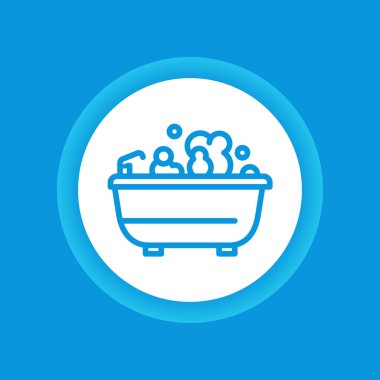 Köpük banyosu renk düğmesi. Rahatla tuvalet ikonu. Web sayfası için piktogram, mobil uygulama, tanıtım. Düzenlenebilir vuruş