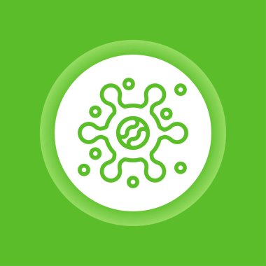 Virüs renk düğmesi. Bakteri, mikroorganizma ikonu. Web sayfası için piktogram, mobil uygulama, tanıtım. Düzenlenebilir vuruş