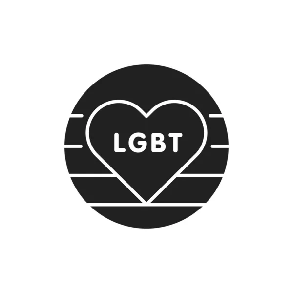 Icono Del Glifo Negro Del Orgullo Lgbt Lesbianas Gays Bisexuales — Vector de stock