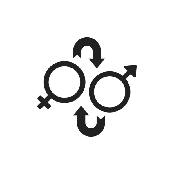 Операция Смене Пола Иконка Черного Знака Трансгендерная Деятельность Изменения Гендерной — стоковый вектор