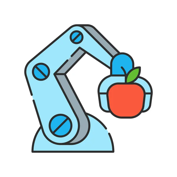 Les Agriculteurs Robotisés Intelligents Analysent Croissance Récolte Des Plantes Automatisation — Image vectorielle