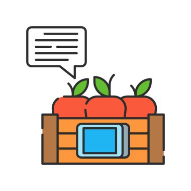 Sistem ekin alanını sensörlerin yardımıyla izliyor. Akıllı çiftçilik renk doğrusal simgesi. Bitkileri kontrol ediyorum. Tarımsal IOT. Web sayfasını imzala, uygulama. UI UX GUI tasarım elemanı. Düzenlenebilir felç. Piksel Mükemmel.