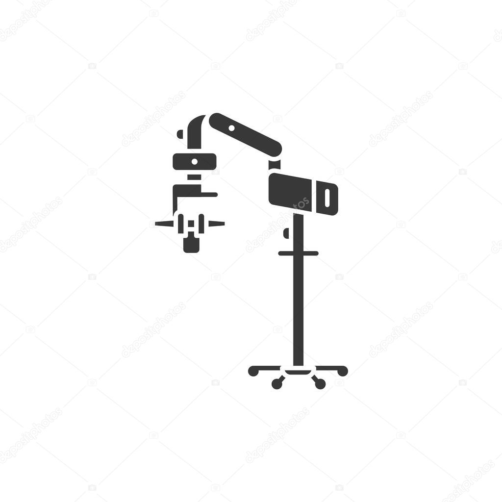 Operating microscope glyph black icon. Dentistry, ENT surgery, ophthalmic and neurosurgery, plastic surgery. concept. Healthcare and treatment. Sign for web page, mobile app