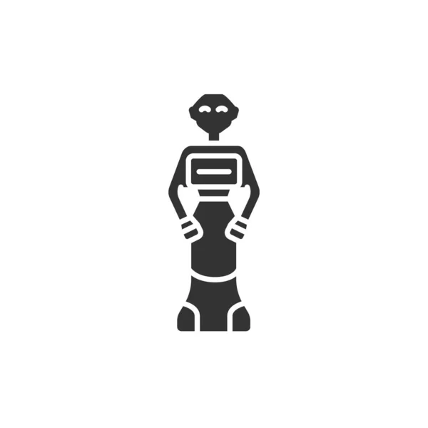 Social Robot Icône Glyphe Noir Communication Avec Les Gens Dans — Image vectorielle