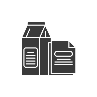 Kağıt geri dönüşümlü siyah sembol. Karton ambalaj ve kağıtlar. Atık geri dönüşümü. Çöp ayıklama. Çevre dostu. Web sayfasını imzala. UI UX Arayüz tasarım ögesi