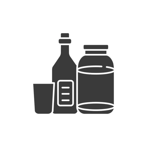 Herramientas Vidrio Reciclables Glifo Icono Negro Pictogramas Utensilios Cocina Botella — Archivo Imágenes Vectoriales
