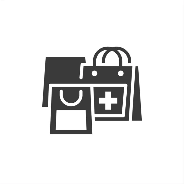 Compra Medicamentos Icono Glifo Negro Firme Para Página Web Aplicación — Vector de stock