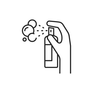 Antiseptik ürün siyah çizgi simgesi. Web sayfası için piktogram, mobil uygulama, tanıtım. UI UX GUI tasarım elemanı. Düzenlenebilir vuruş.