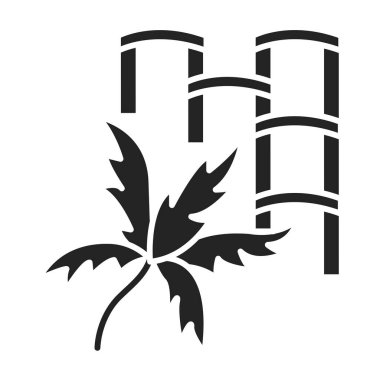 Isırgan kumaşı siyah çizgi simgesi. Güçlü, parlak kumaş ısırgan otundan elde edilir. Web sayfası için piktogram, mobil uygulama, tanıtım. UI UX GUI tasarım elemanı. Düzenlenebilir vuruş