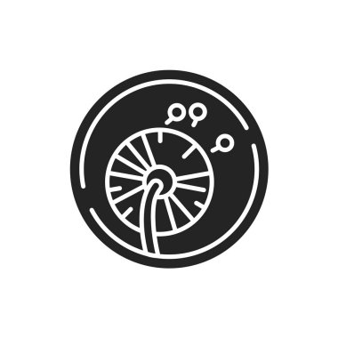 Hipoalerjenik madde siyah kabartma ikonu. Yatak örtüsü. Ürün alerjiyi tetiklemez. Web sayfası için piktogram, mobil uygulama, tanıtım. UI UX Arayüz tasarım ögesi