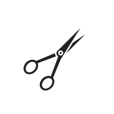 Makas siyah kabartma simgesi. Okul, ofis malzemeleri. Web sayfası, mobil uygulama, afiş, sosyal medya için imza.