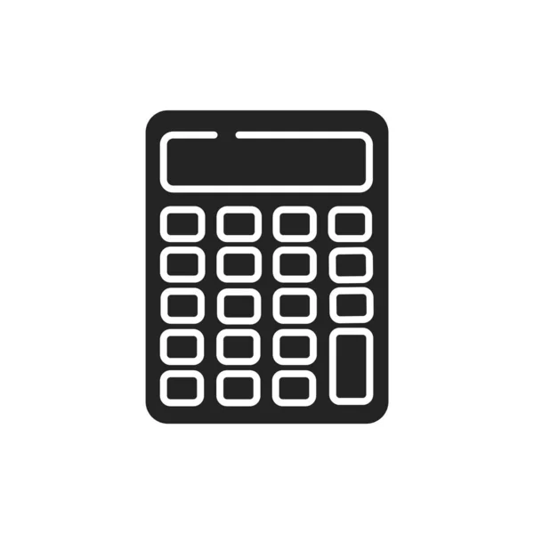 Calculadora Icono Glifo Negro Concepto Contabilidad Dispositivo Portátil Electrónico Firma — Archivo Imágenes Vectoriales